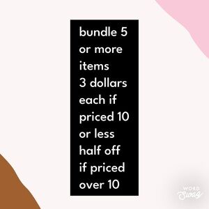 5+ Item Bundle Promotion (see full listing description)